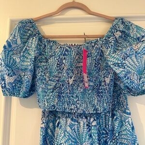 Brand new Lilly, Pulitzer, smocked shirt and skirt.